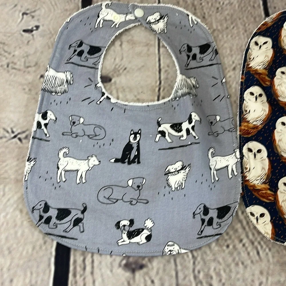 Designer handcrafted bib various animals